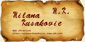Milana Kušaković vizit kartica